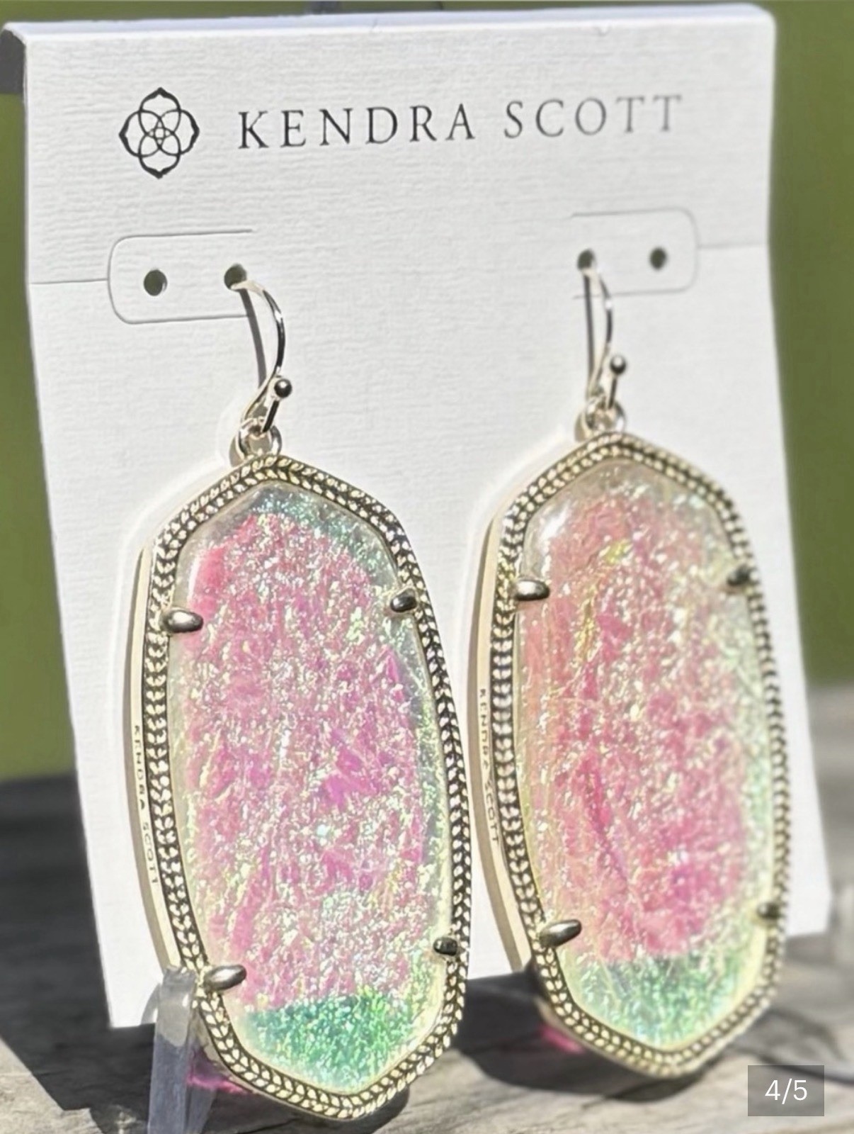 Kendra Scott Danielle Earrings -Iridescent Dichroic Foil-Retired Texas Exclusive