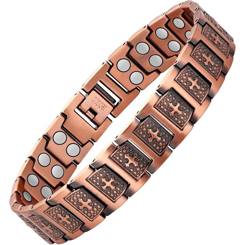 GMOX Men’s Copper Bracelet,3X Strength 99.99% Pure Copper Magnetic Bracelets
