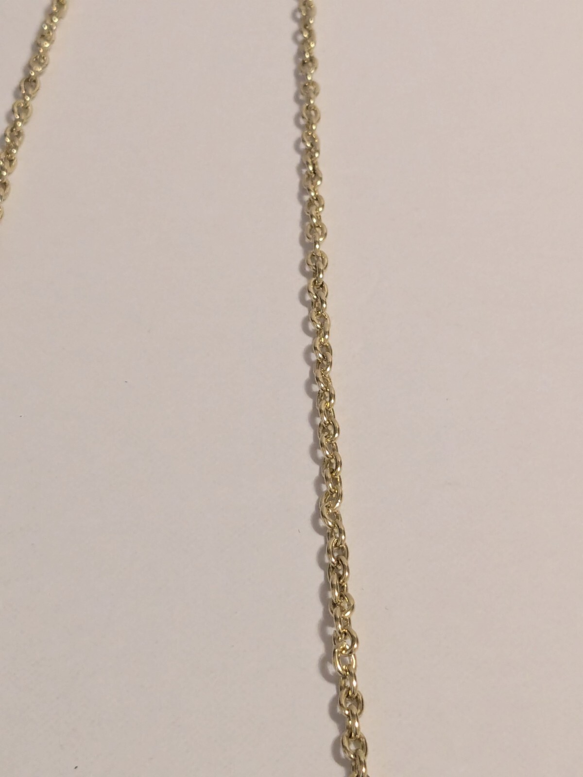 Gold Tone Flower Pendant Statement Necklace With Off White Acrylic Beads 24″.
