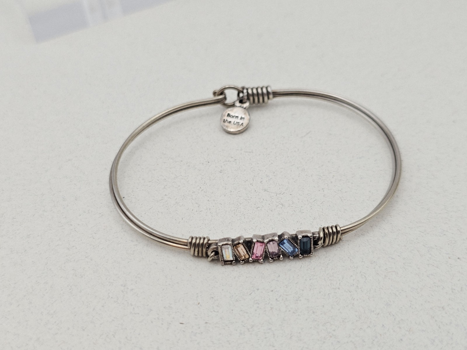 Luca + Danni Mini Hudson Bangle Bracelet Hook Cuff Silvertone Regular 🎉