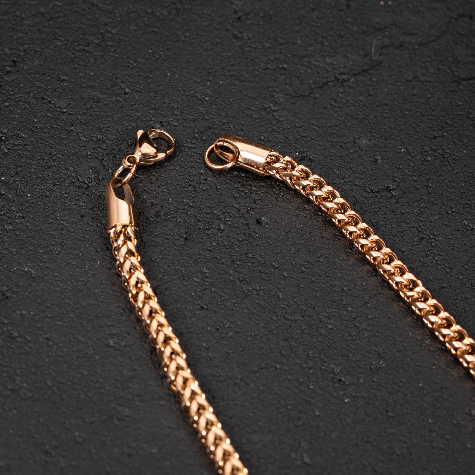 Rose Gold Plated Solid Heavy 316 Stainless Steel 4MM Franco Chain Necklace
