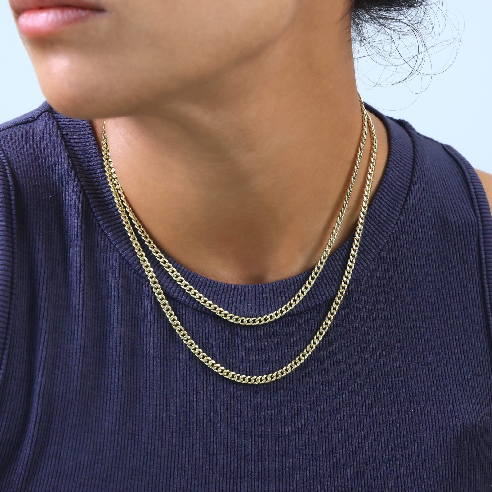 14K Yellow Gold 4mm Miami Cuban Italian Link Chain Necklace Mens Womens 16″- 30″