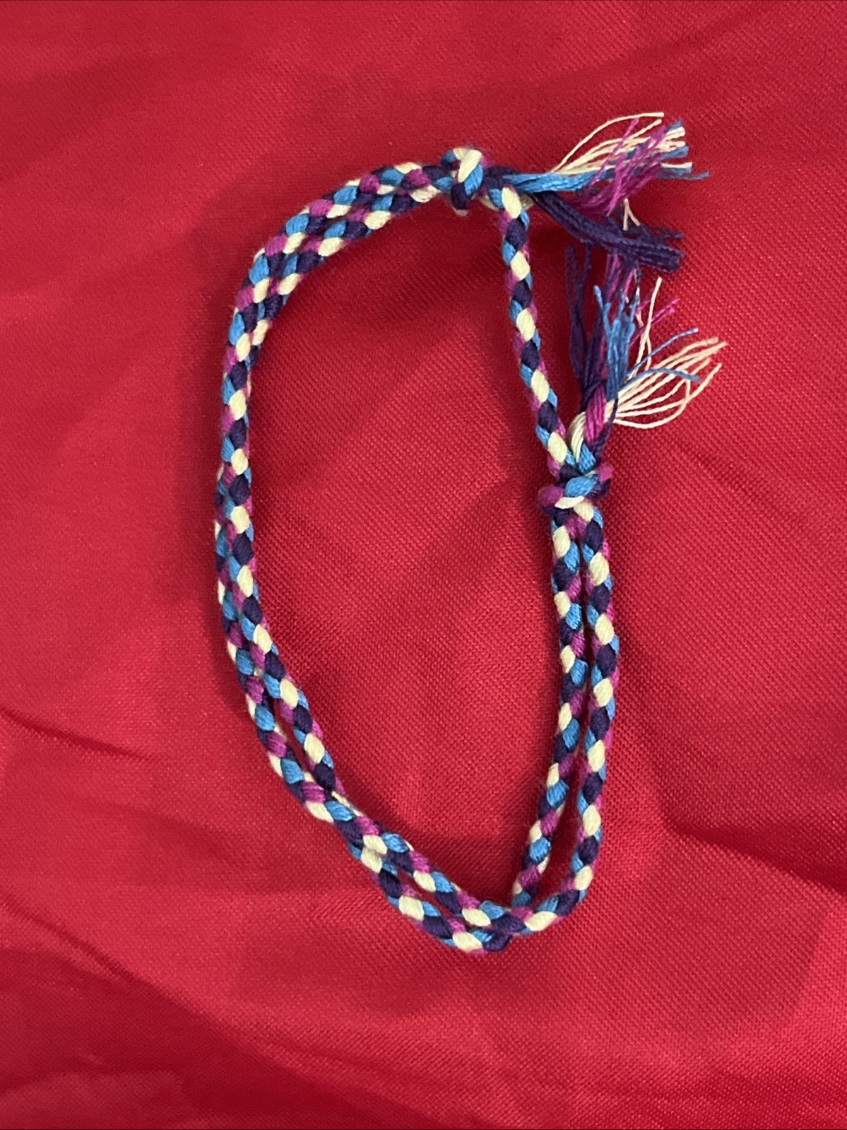 NEW BOHO BRAID THREAD FRIENDSHIP BRACELET ADJUSTABLE BLUE LIME PURPLE PLUM NIP