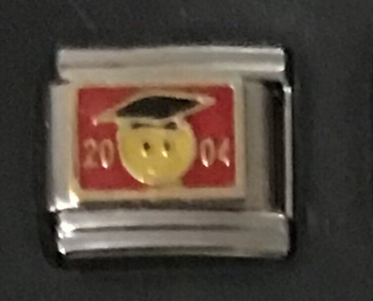 Graduation Emoji 2004 Wholesale Italian CHARM Enamel Link 9MM K2023 J2