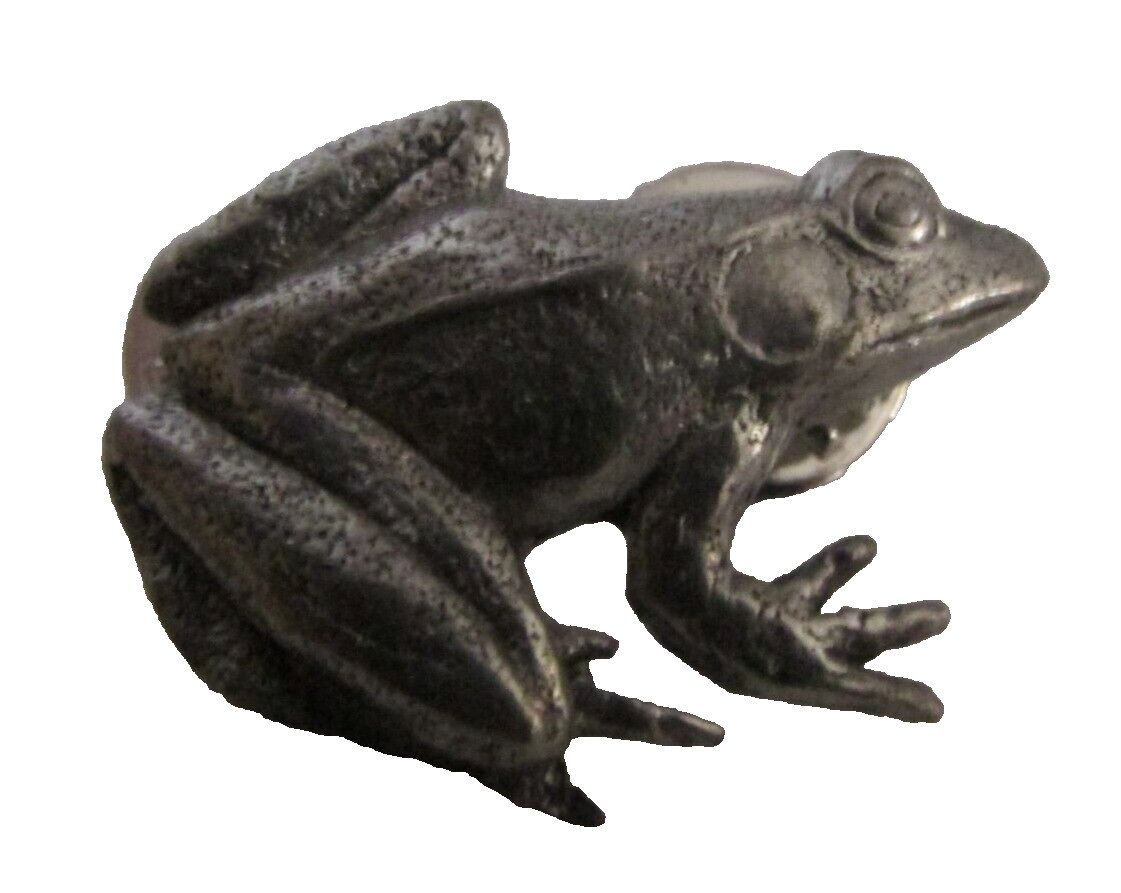 Charles Fine Pewter 590 Frog Mens Jewelry Dual Pinback Secure Clasp 1990’s