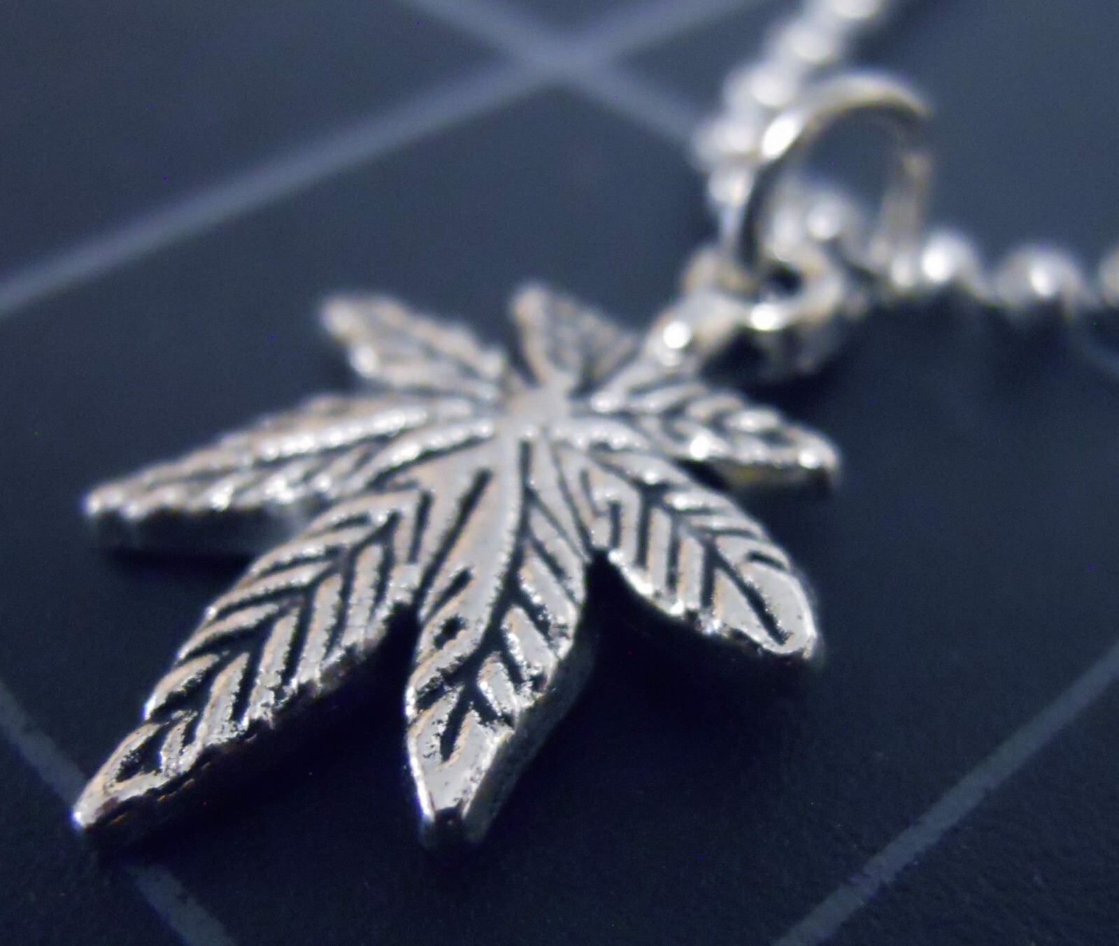 Necklace POT LEAF Charm Pendant Stainless Ball Chain New Weed Cannabis Marijuana