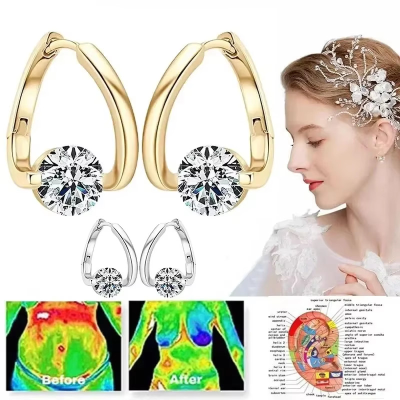 Lymphatic Earrings Lymphvity Germanium Ear Ornament Magnetherapy Weight Loss Ear