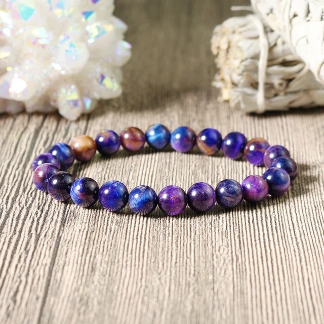Sugilite Elastic Stretch Bracelet – Handmade Natural 8mm Round Gemstone Beads