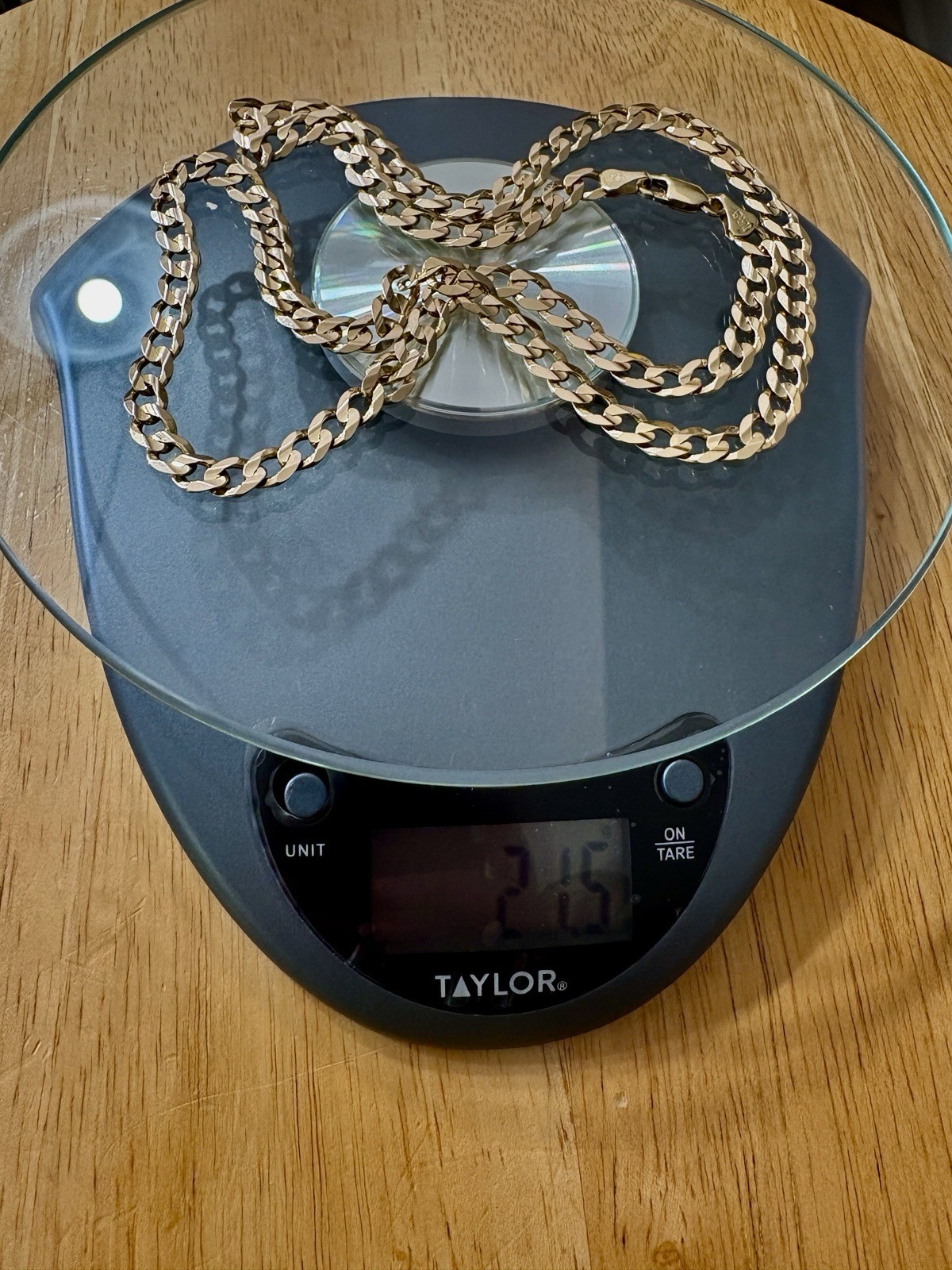 22’’ Solid 10K Gold Curb Link Chain Necklace, Turkey Marked, 21.5 grams