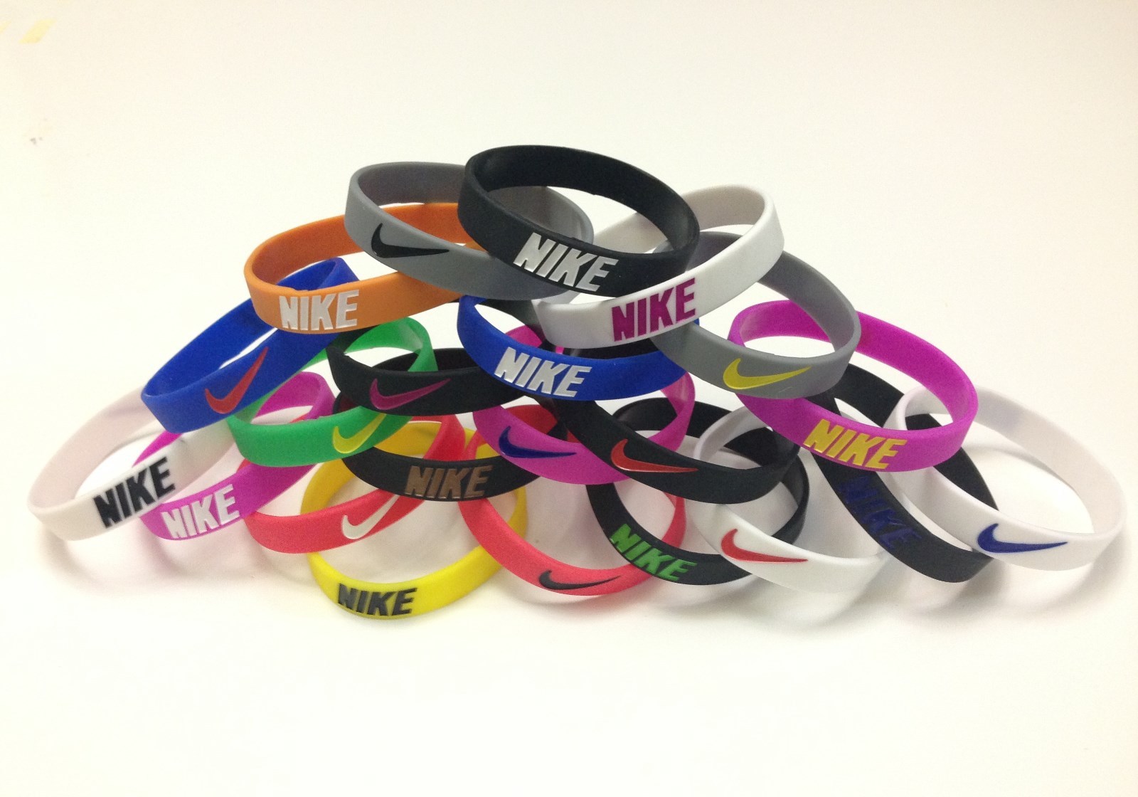 Nike Sport Baller Band Silicone Rubber Bracelet Wristband blue/red logo