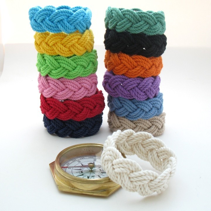 Original Sailor Knot Surfer Beach Rope Bracelet by Mystic Knotwork: 13 Colors