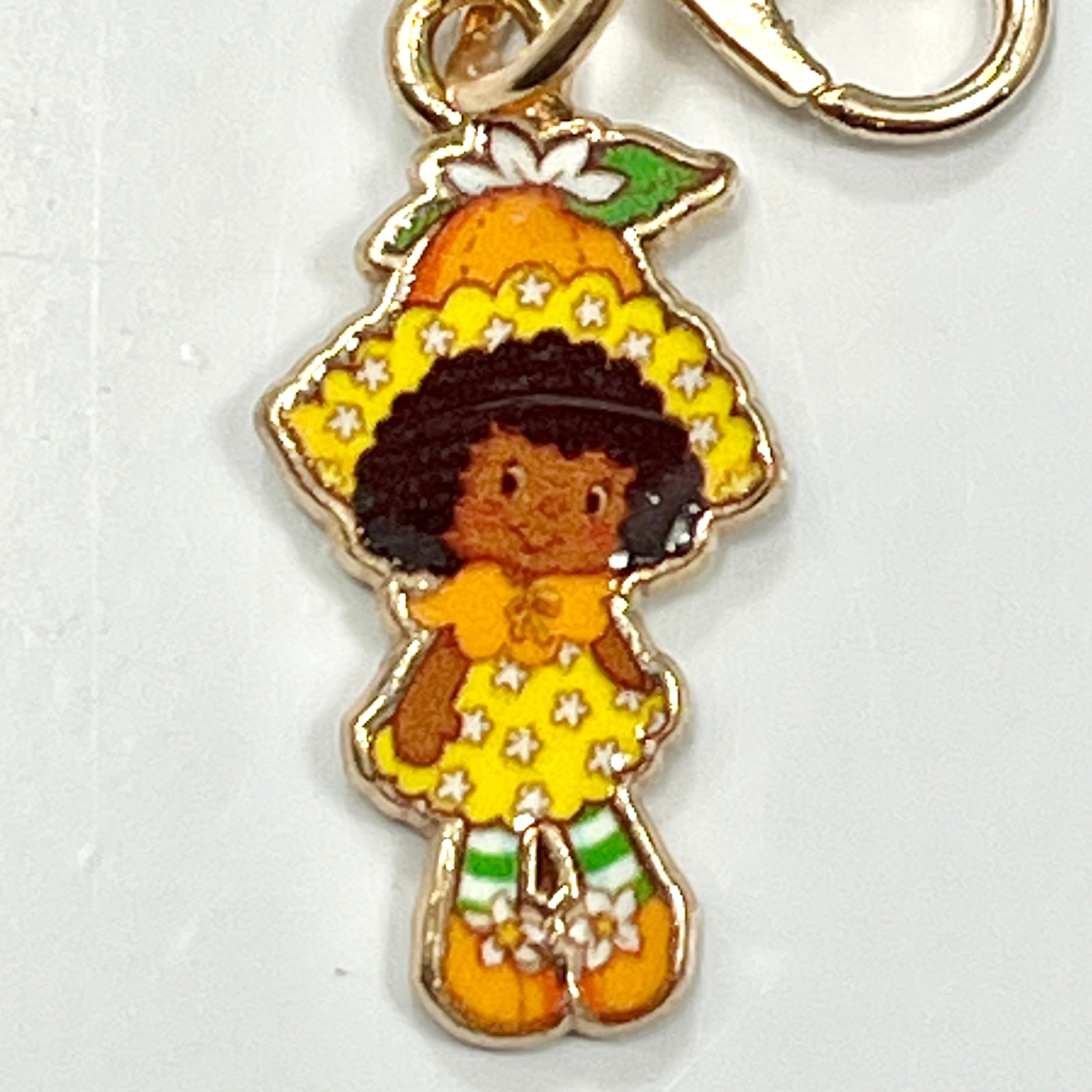 Strawberry Shortcake Orange Blossom Clip On Charm Zipper Pull Bag Acrylic Gold
