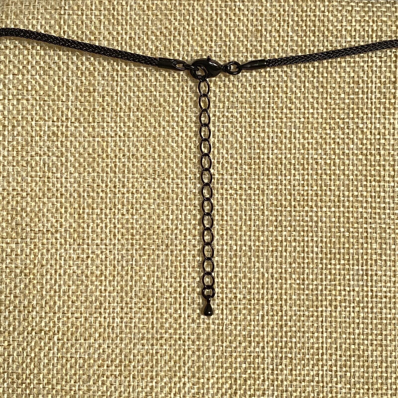 Black Crystal Gothic Style Convertible Pendant 19-22in Necklace To Brooch