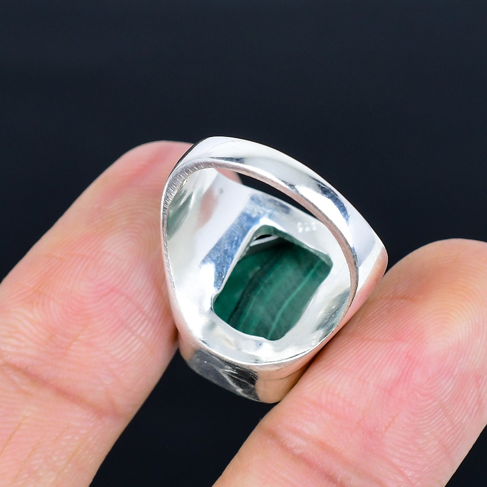 Malachite Gemstone Ethnic Handmade Man’s Ring Jewelry Gift For Her LG-1125