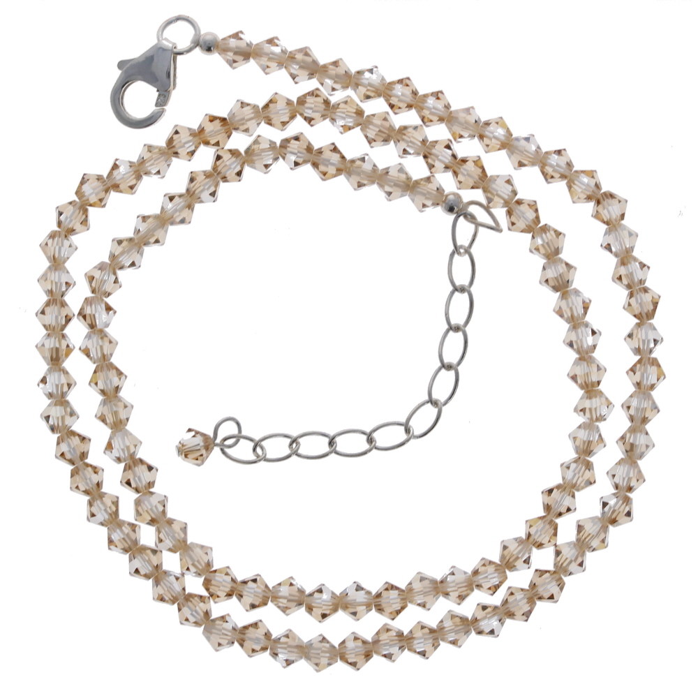 Crystal Golden Shadow, Necklace, Bicone, 4mm, Made with Swarovski Beads