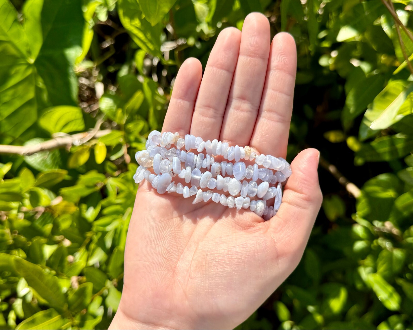 Blue Lace Agate Chip Bracelets (Crystal Bracelets, Blue Lace Agate Bracelet)
