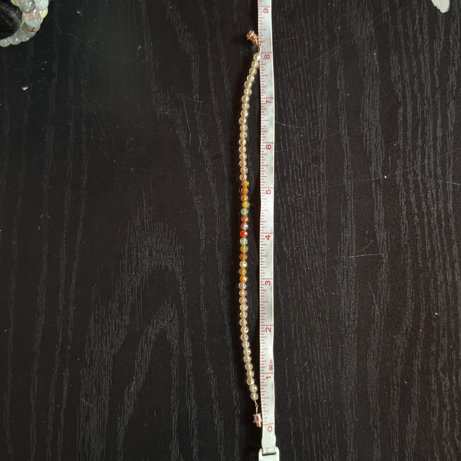 Zircon Natural Gemstone Bead Bracelet | Faceted Round 4mm