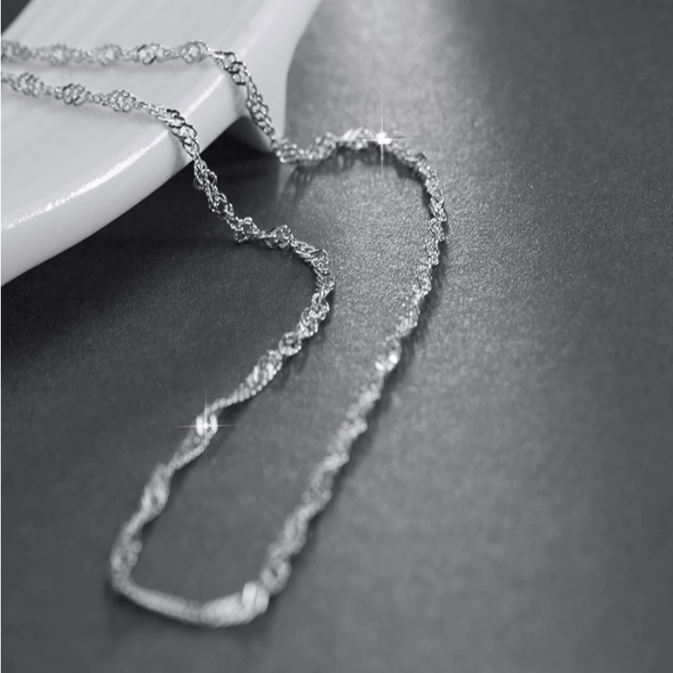 French 1mm Twisted Cable 20 Inch Chain Necklace Sterling Silver