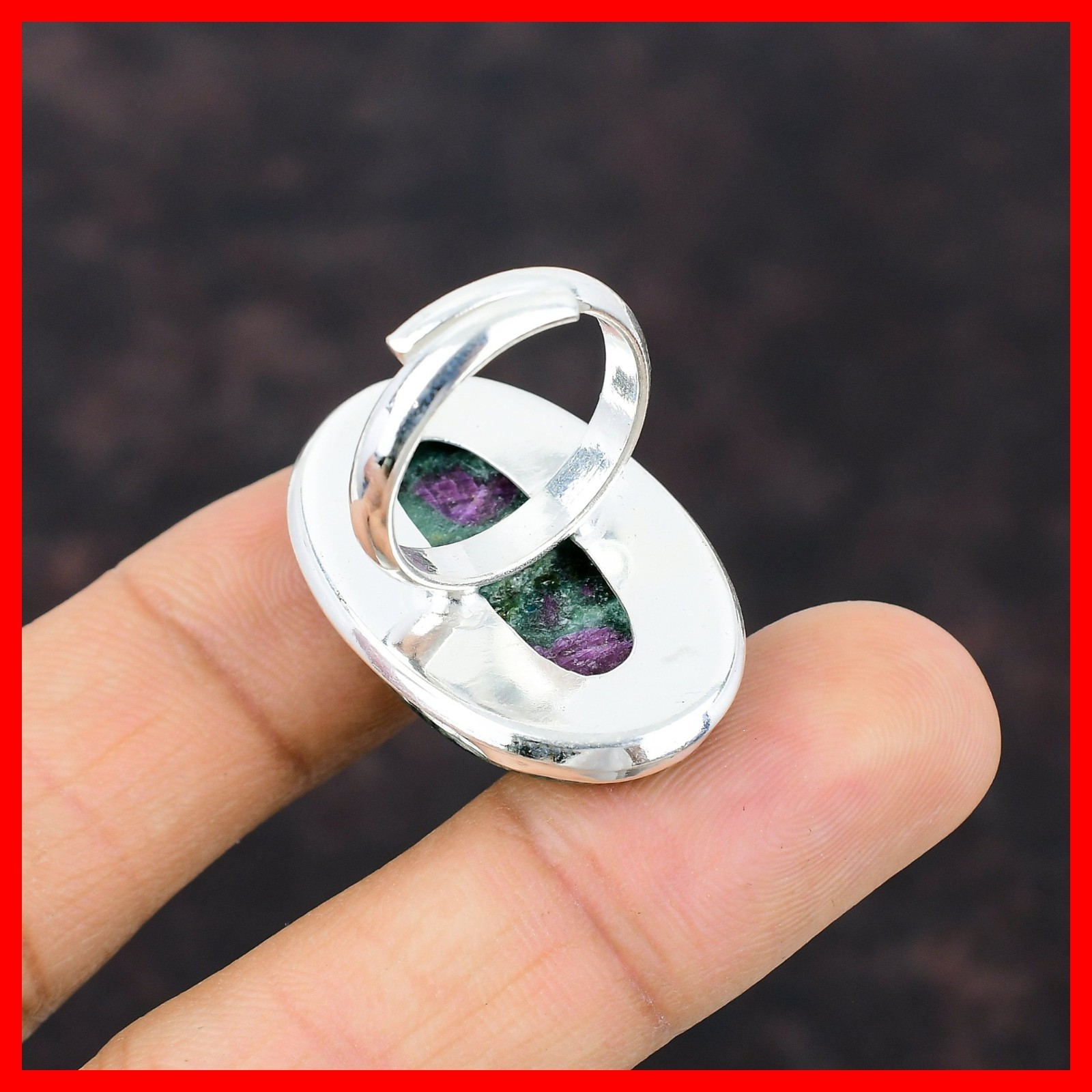 Ruby Fuchsite Gemstone 925 Sterling Silver Unique Promise New Ring Size All Size
