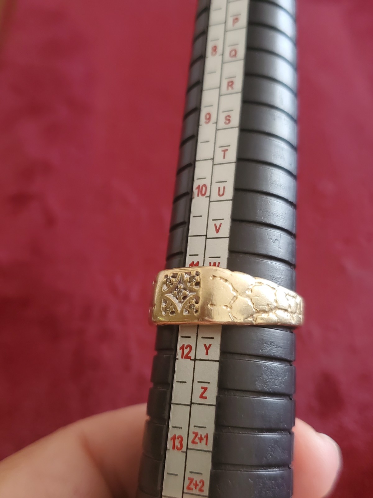 10k Yellow gold diamond men ring Vintage