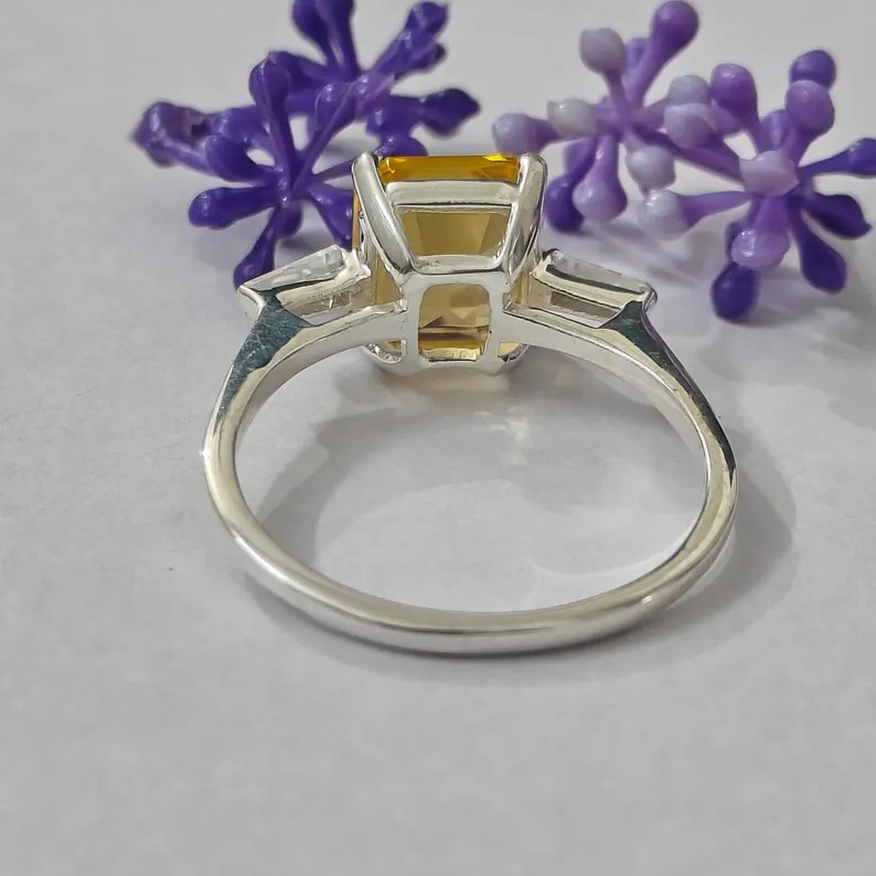 Citrine Ring, Brass Gold Alloy, Gemstone Ring, Birthday Gift Her, Women Ring