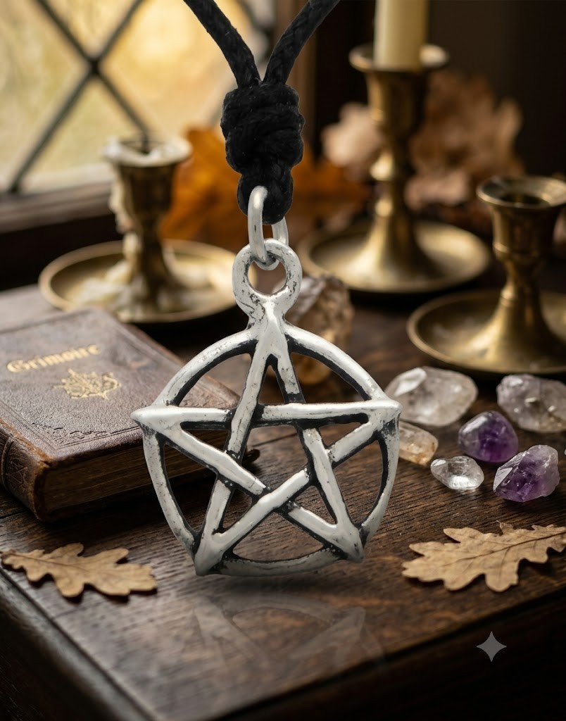 Durable Pentagram 92.5 Sterling Silver Pewter Brass Necklace Pendant Jewelry
