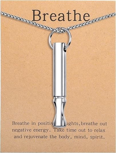 Mindfulness Breathing Necklace Stress Relief Anxiety Breathe Pendant Women Men