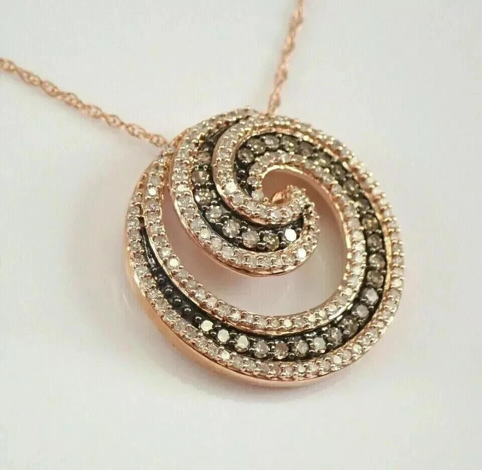2Ct Round Cut Simulated Chocolate Diamond 14K Rose Gold Plated Women’s Pendant