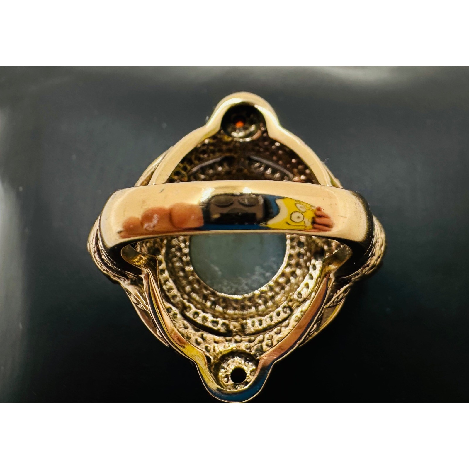 Nicky Butler Sunset Druzy Statement Ring Gold Tone Artisan Made in India W/Box