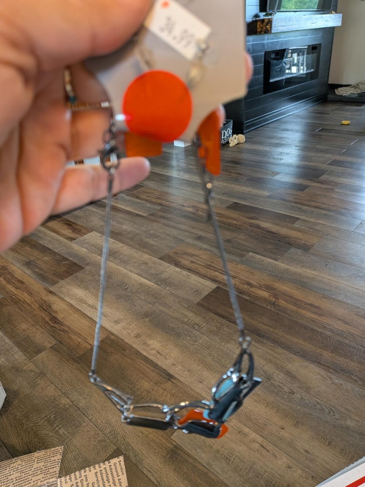 Orange Rectangle Drop Necklace And Earrings Set [COPY]