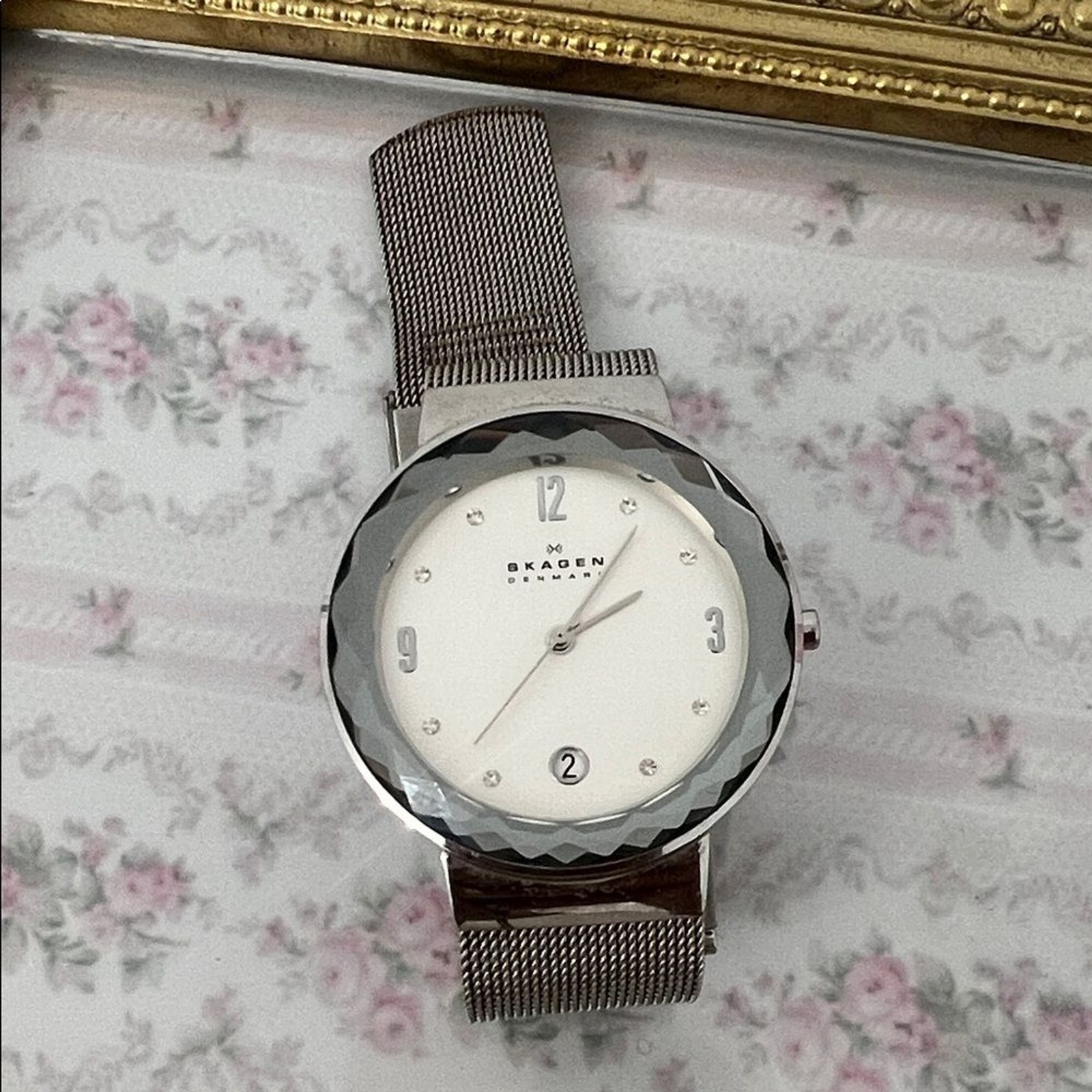 SKAGEN DENMARK glass face mesh band watch steinless steel