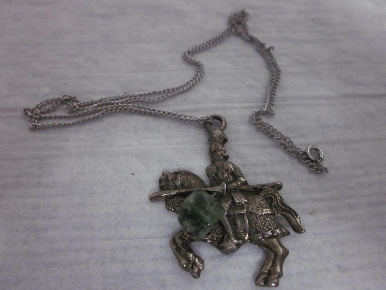 Jousting Knight in shining armor pendant renaissance fair necklace