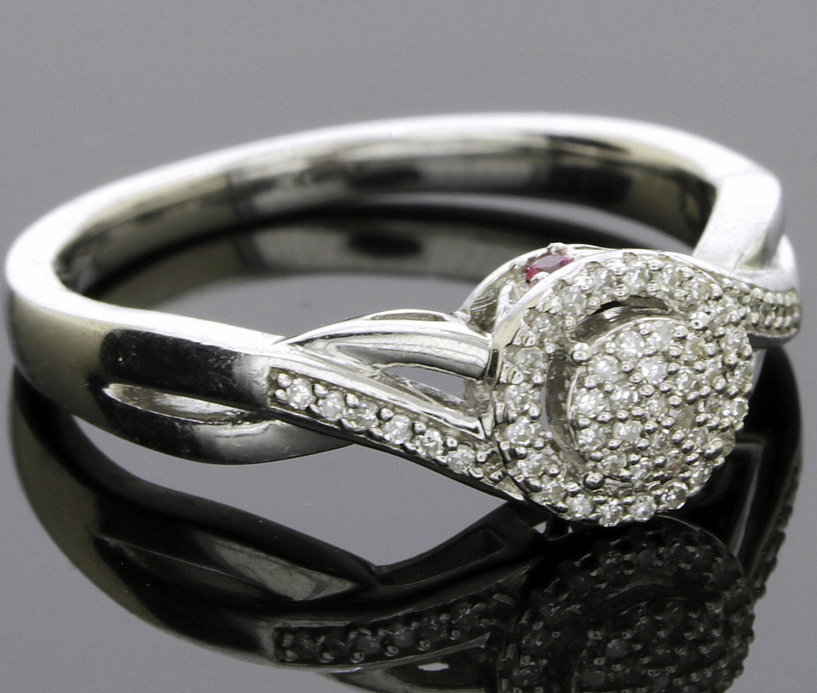925 Silver Ring With Diamonds size 7.5 /3gr #1585