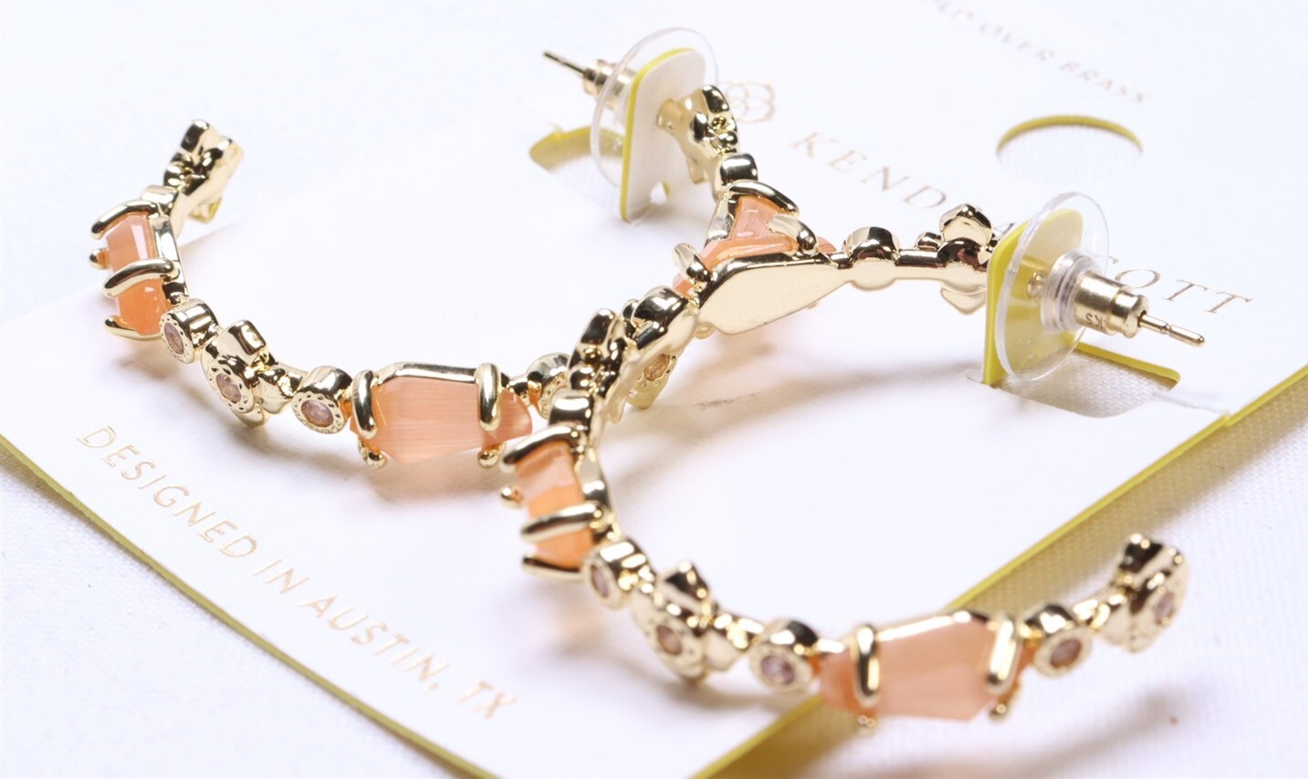 Kendra Scott June Mix 14K Gold Over Brass Statement Hoop Earrings – Coral Orange
