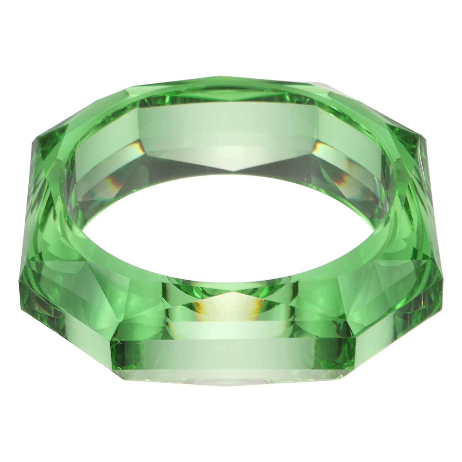 Transparent Green Chunky Acrylic Resin Bangle Geometric Bracelet for Women