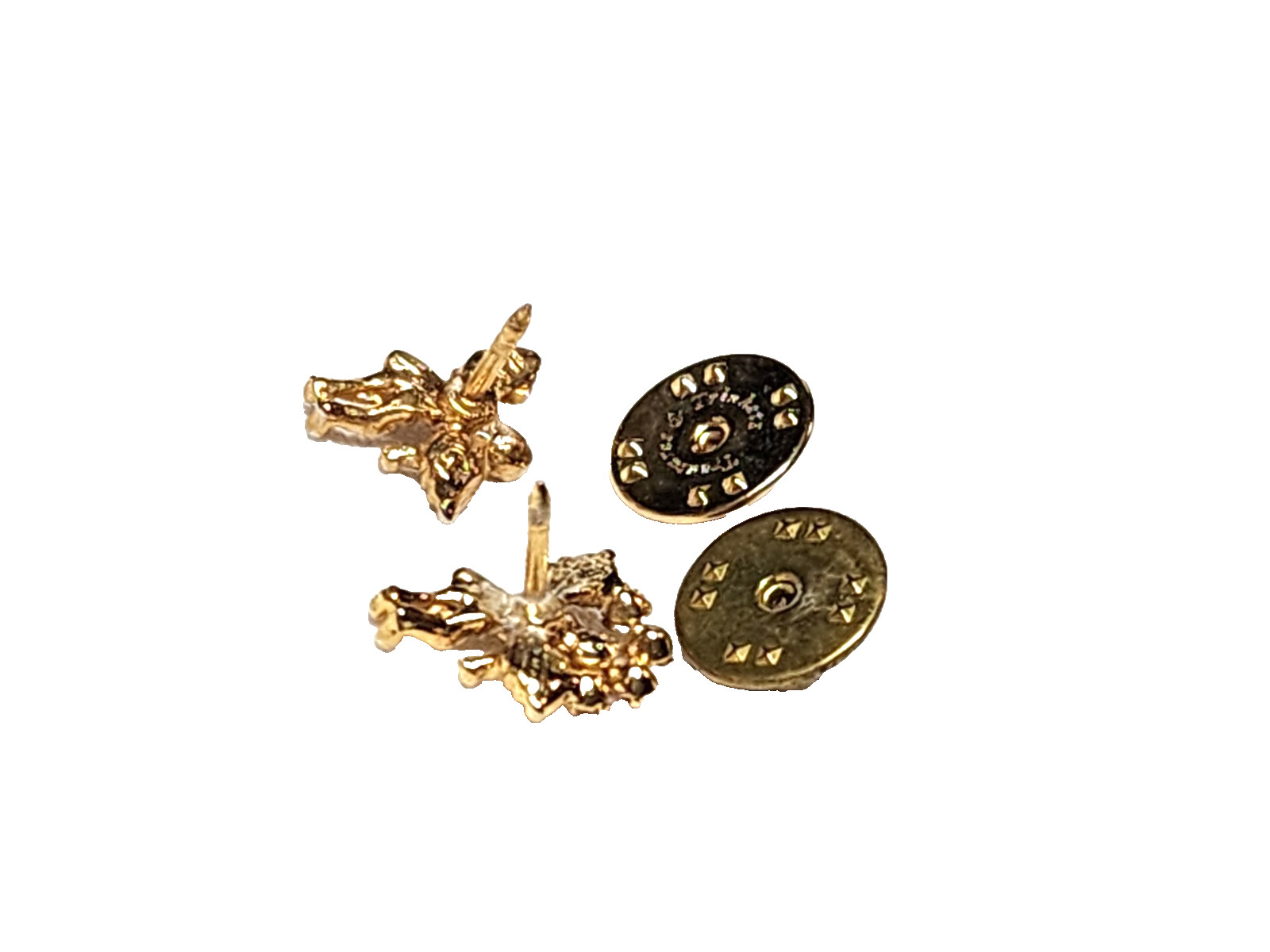 Lot Of 2 Vintage Guardian Angel Cherub Pins Pink & Green Rhinestones Gold Tone