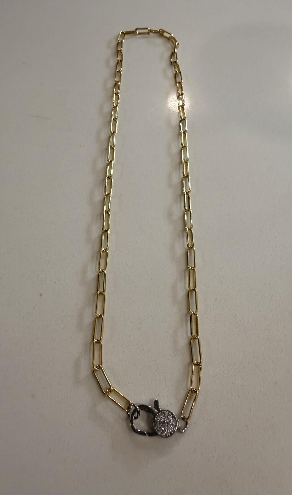 Frieda Rothman gold over brass paperclip chain
