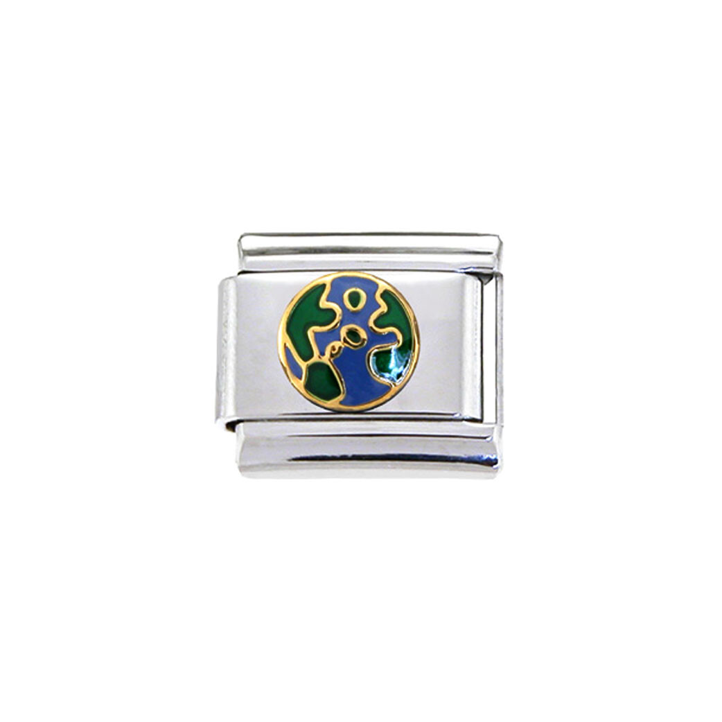 World enamel 9mm Italian charm – fits 9mm classic Italian Charm bracelets