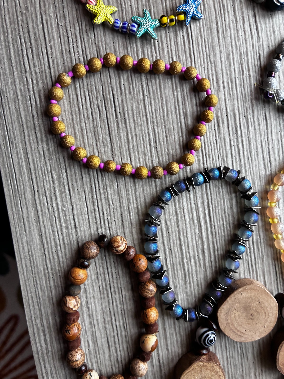 Lot of 25 Handmade Beaded Bracelets- Assorted colors, stones and beads