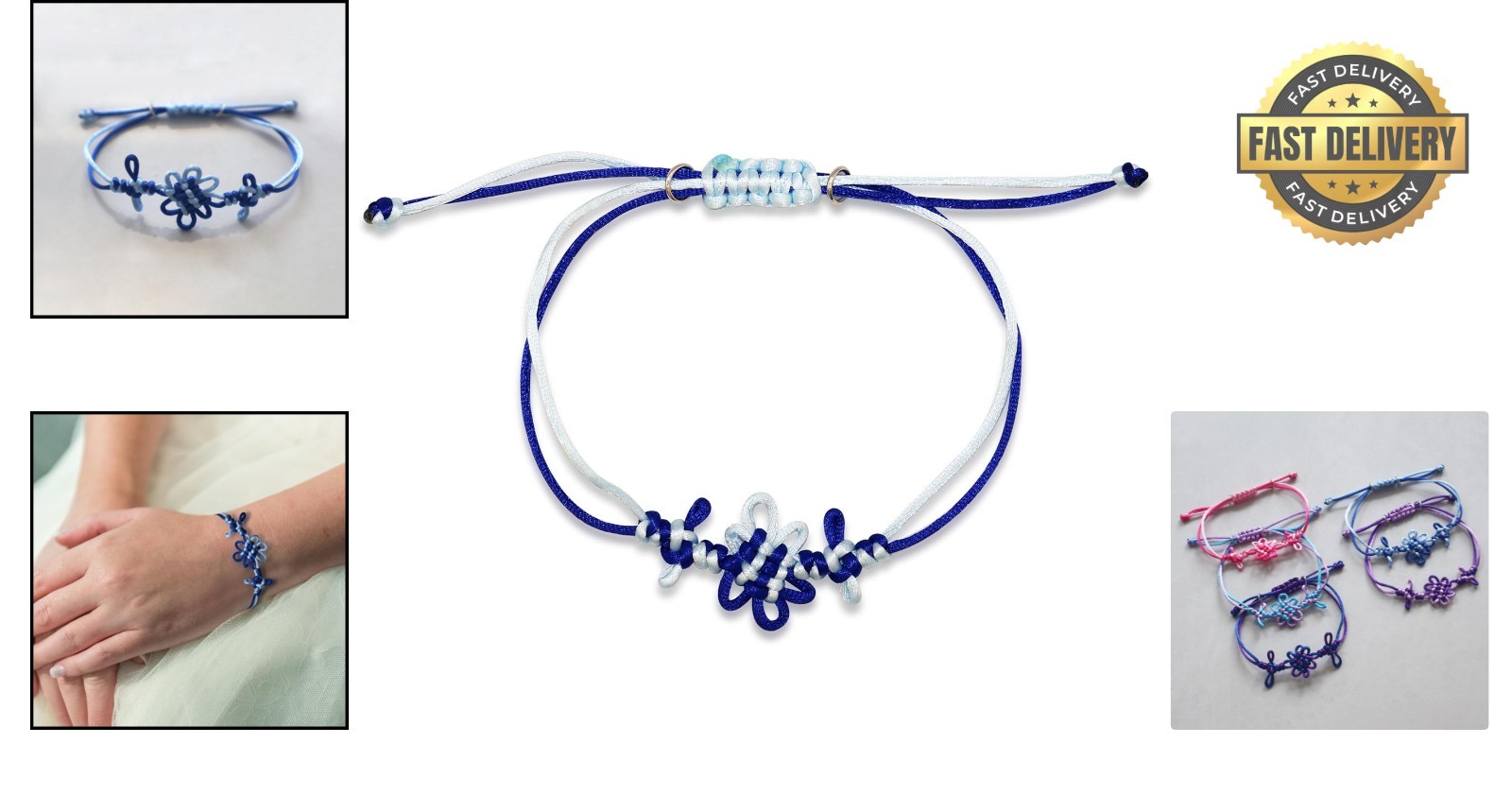 Modern Blue Friendship Bracelets – Adjustable 6.8in Kpop Accessories