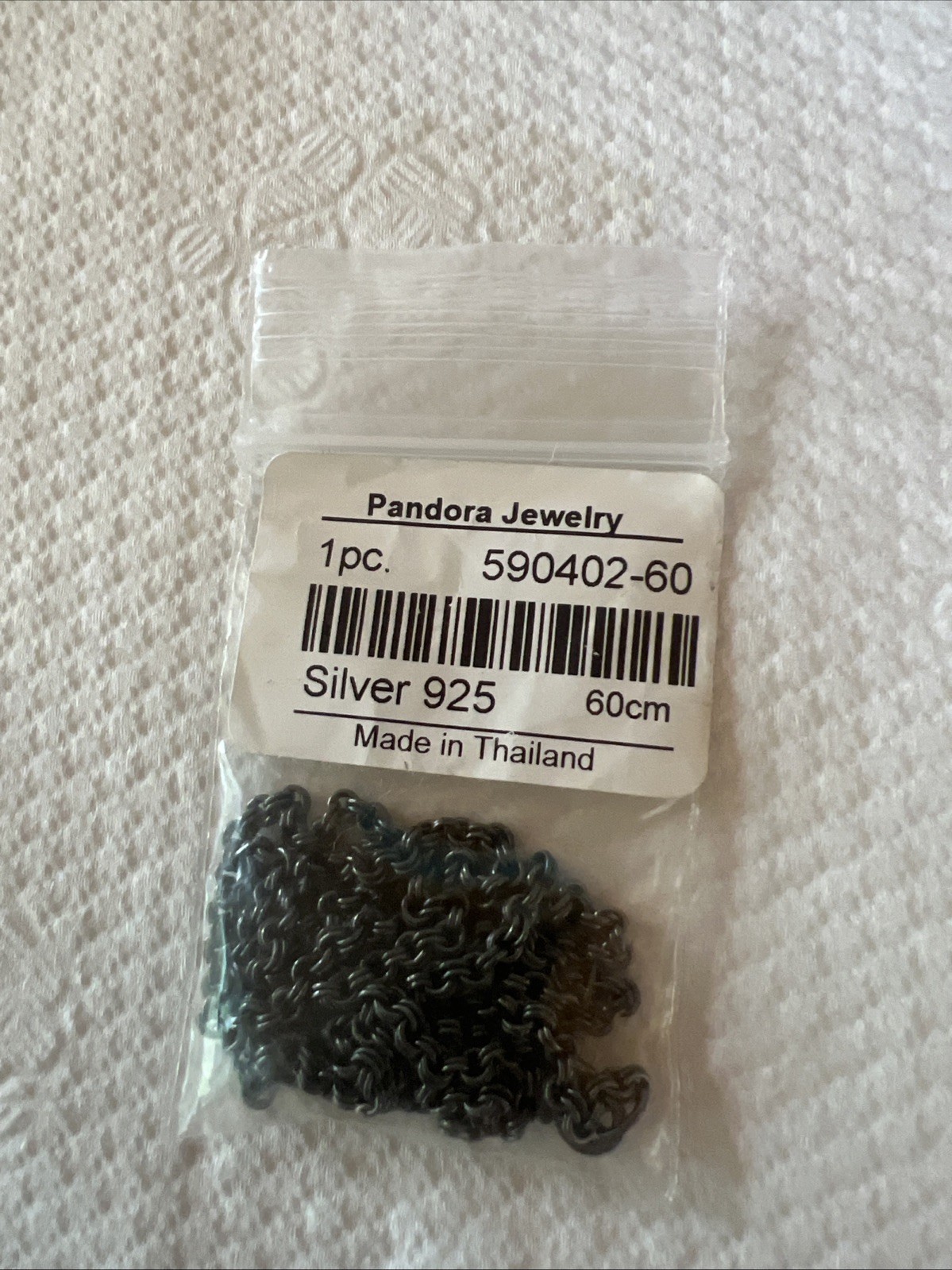 Vintage Authentic Pandora Oxidized Black Chain #590402-60 New In Package 23.6″