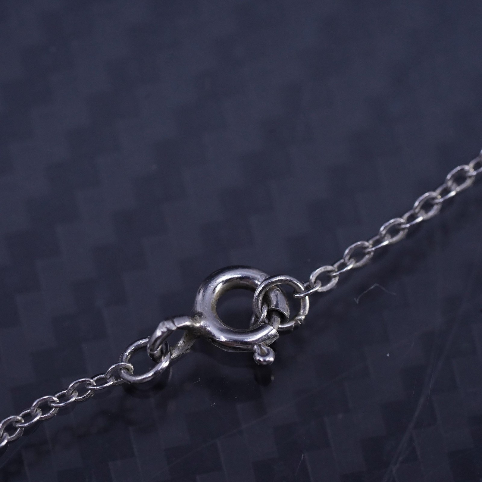 16+1”, sterling silver 925 circle necklace cluster cz entwined circle pendant