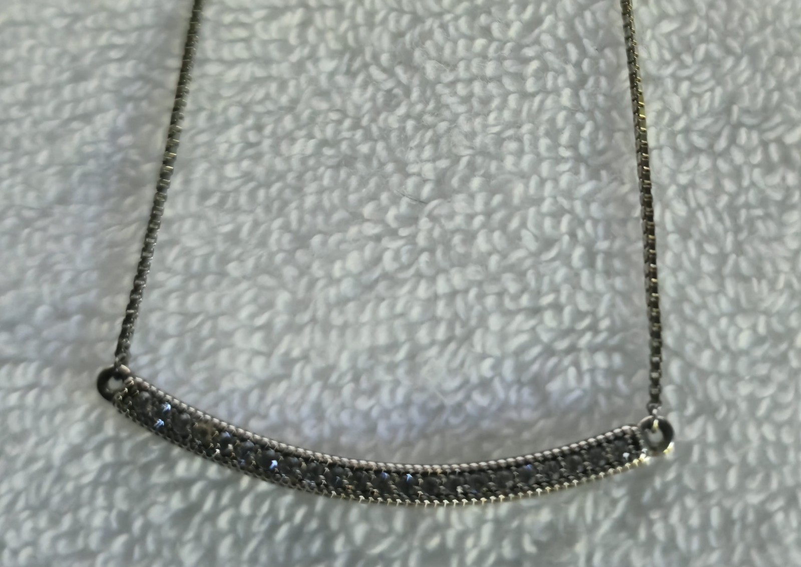 Authentic Pandora Timeless Pave Single Row Bar Collier Necklace
