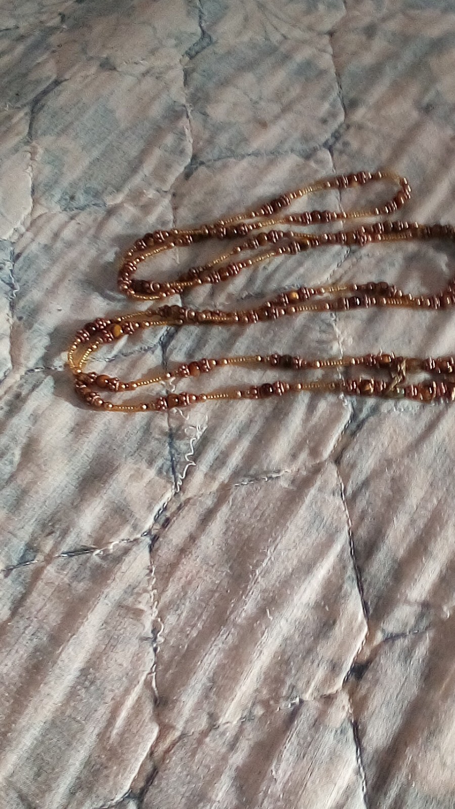 Gold Tone Beaded Chain Necklace, Ball/Bead Chain, Lobster Clasp, 36+ in