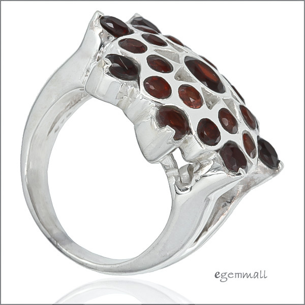 6.0ct Natural Garnet In Sterling Silver Heavy Cocktail Ring Size 8.5 #91037