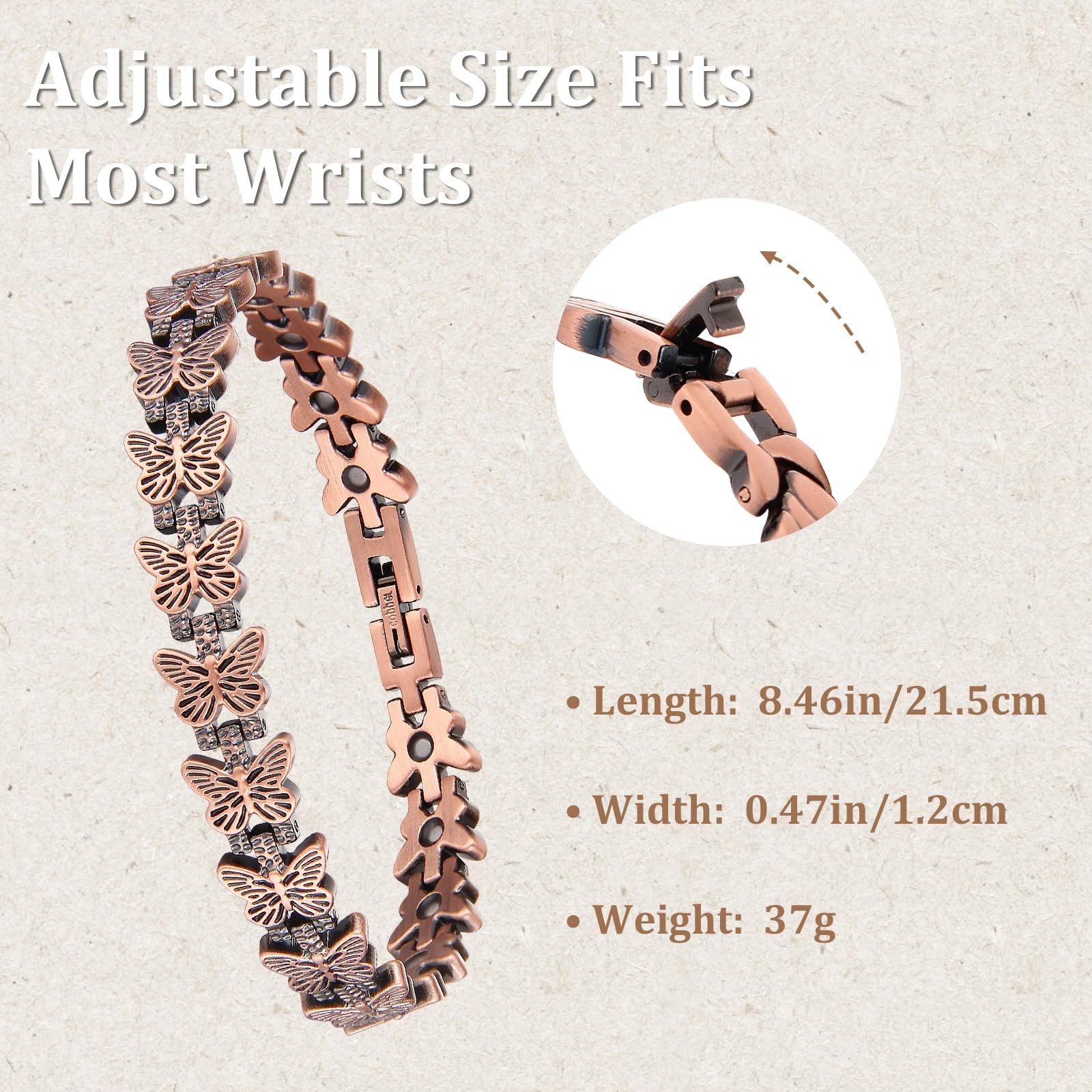 Adult’s Copper Therapy Bracelet | Hypoallergenic & Stylish Daily Wear