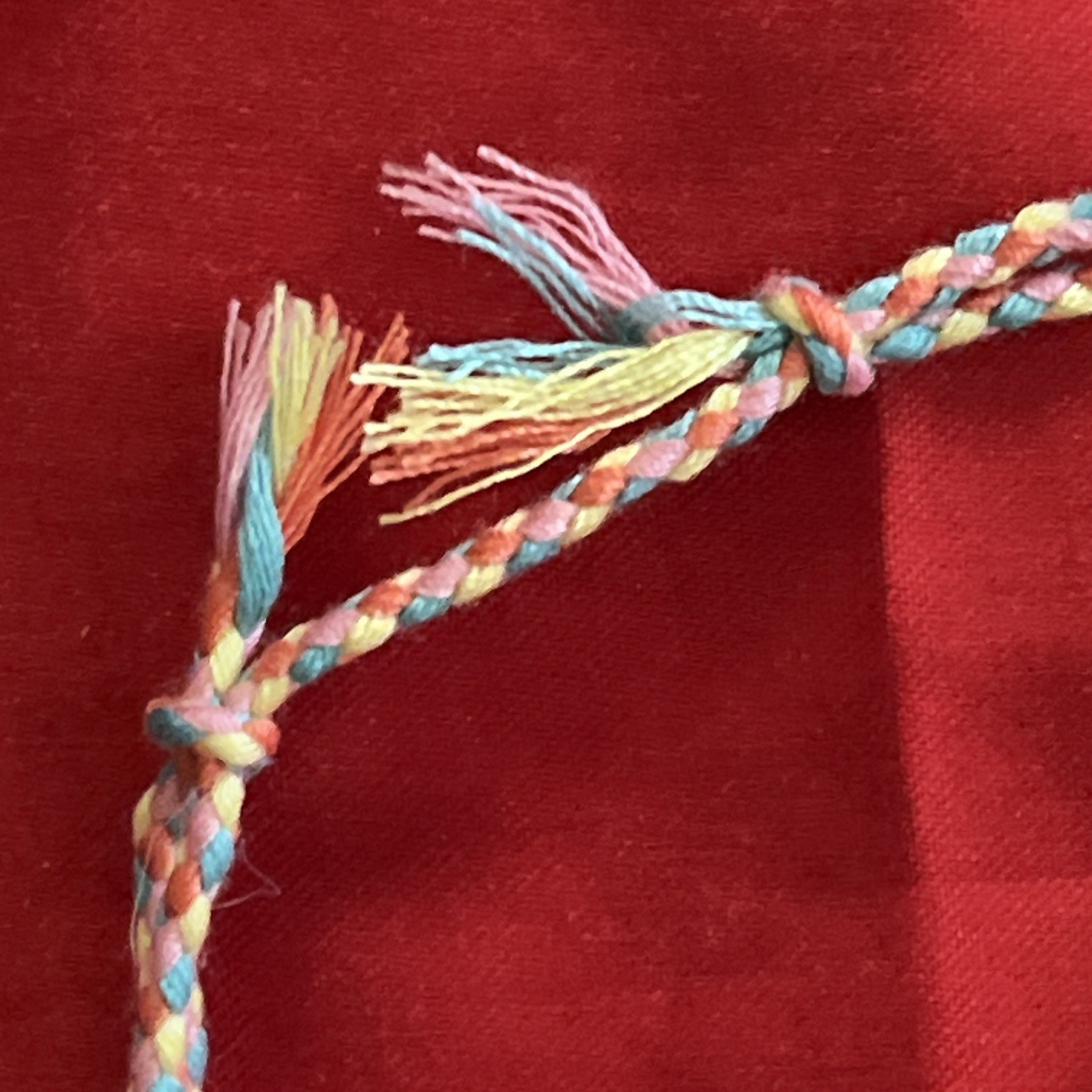 NEW BOHO BRAIDED THREAD FRIENDSHIP BRACELET ADJUSTABLE PINK TEAL ORANGE YELLOW