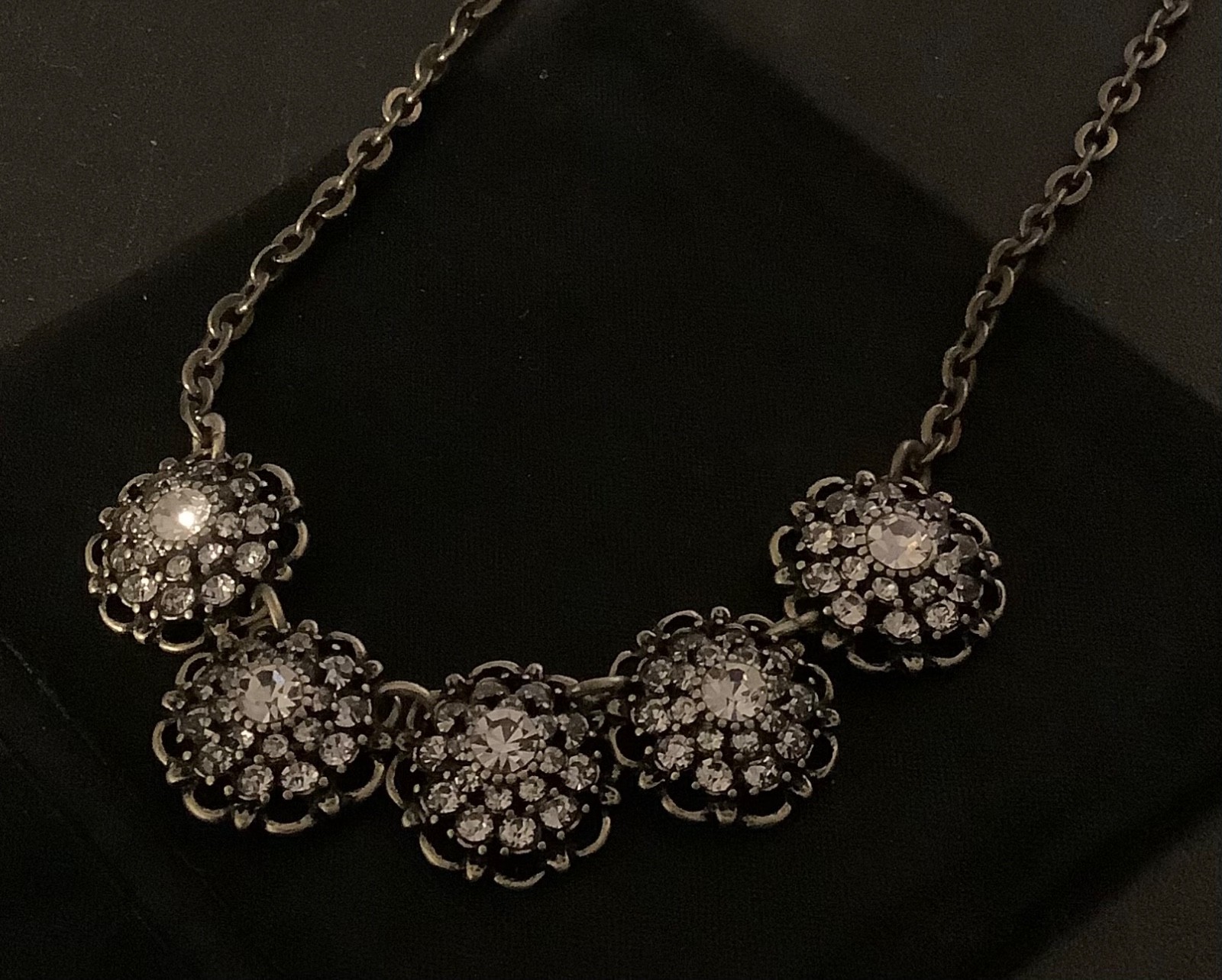 Lia Sophia Rhinestone Necklace Adjustable 17 Inches Long Free Shipping