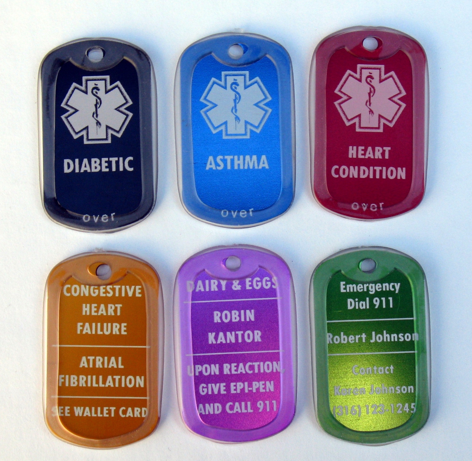 Medical Alert Id Tag with SILENCER – Free Custom Engraving Personalization