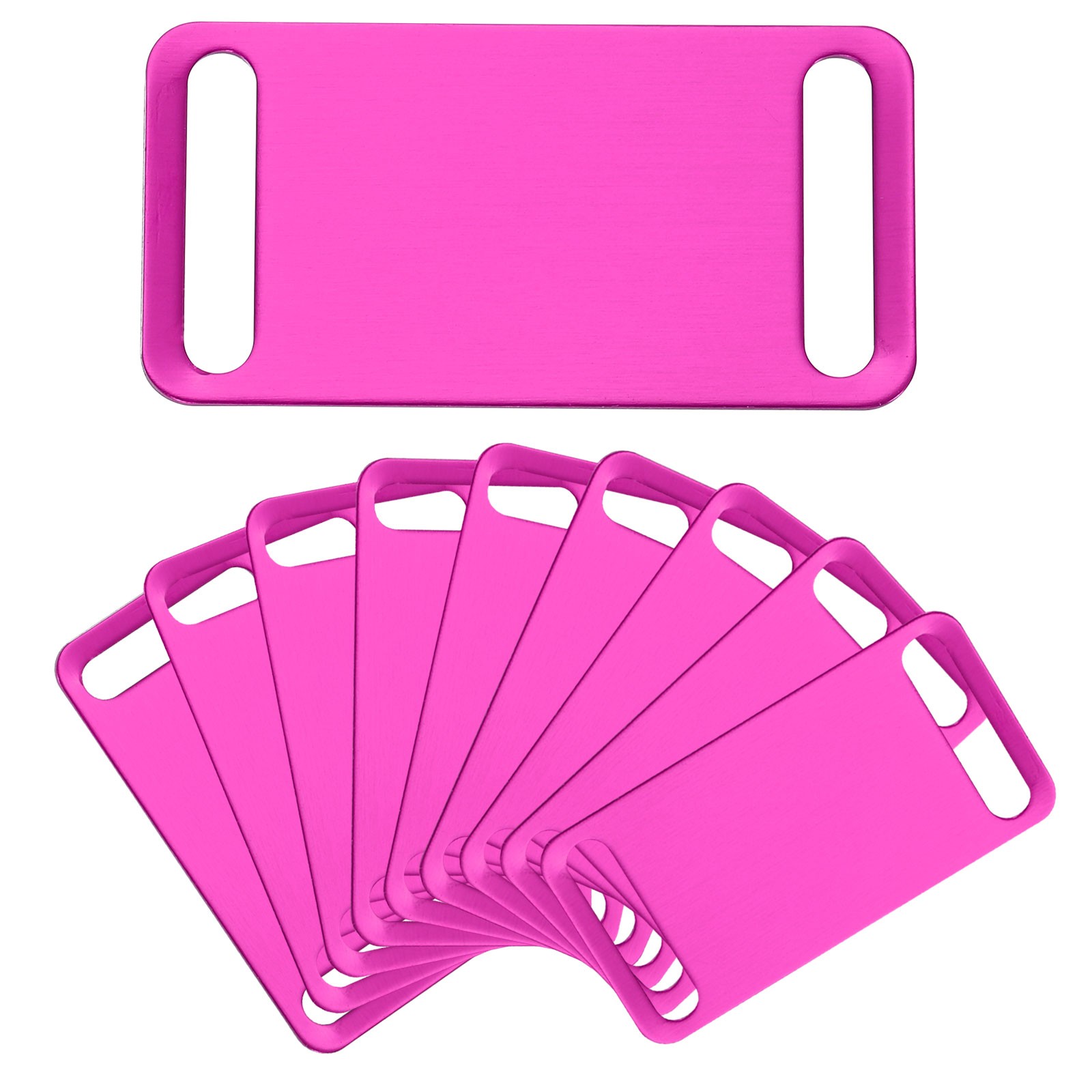 10Pcs Anodized Aluminum Blank Tags 31mm Sided Pet ID Stamping Tags Rose Red,